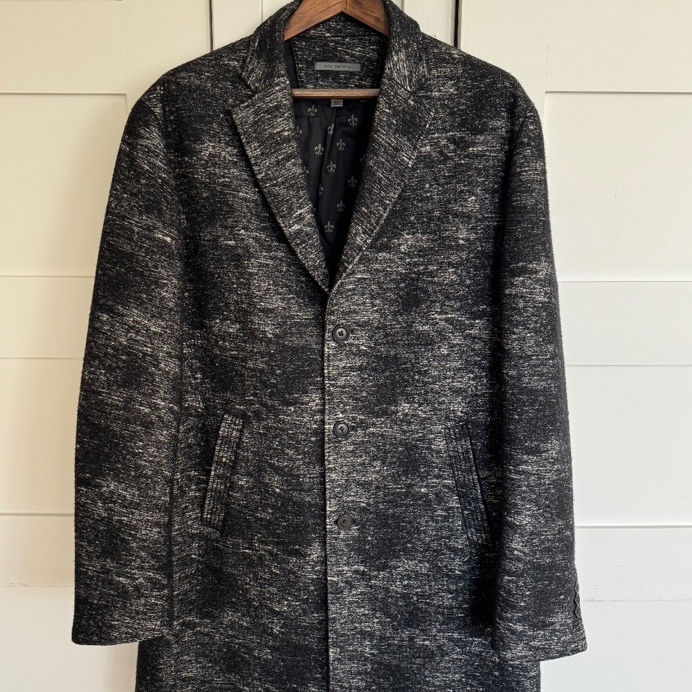 John Varvatos Pattern Wool Overcoat